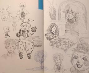 Página sketchbook | Dibujo en lápiz grafito y tiralíneas