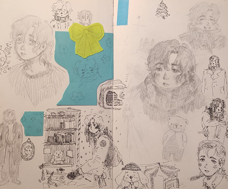 Página sketchbook | Dibujo en lápiz grafito y tiralíneas