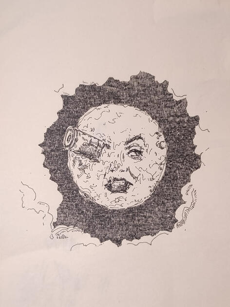 Viaje a la luna | Película | Dibujo a tiralíneas