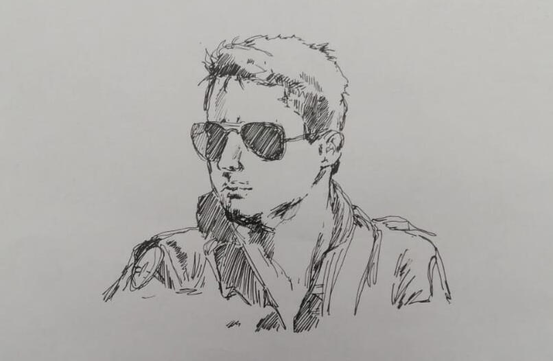Maverick, &quot;Top Gun&quot; | Croquis/dibujo a tiralínea