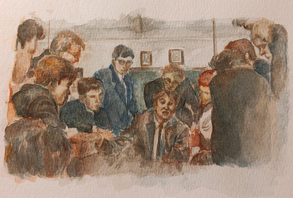 Escena de la película &quot;Dead Poets Society&quot; | Pintura en acuarela